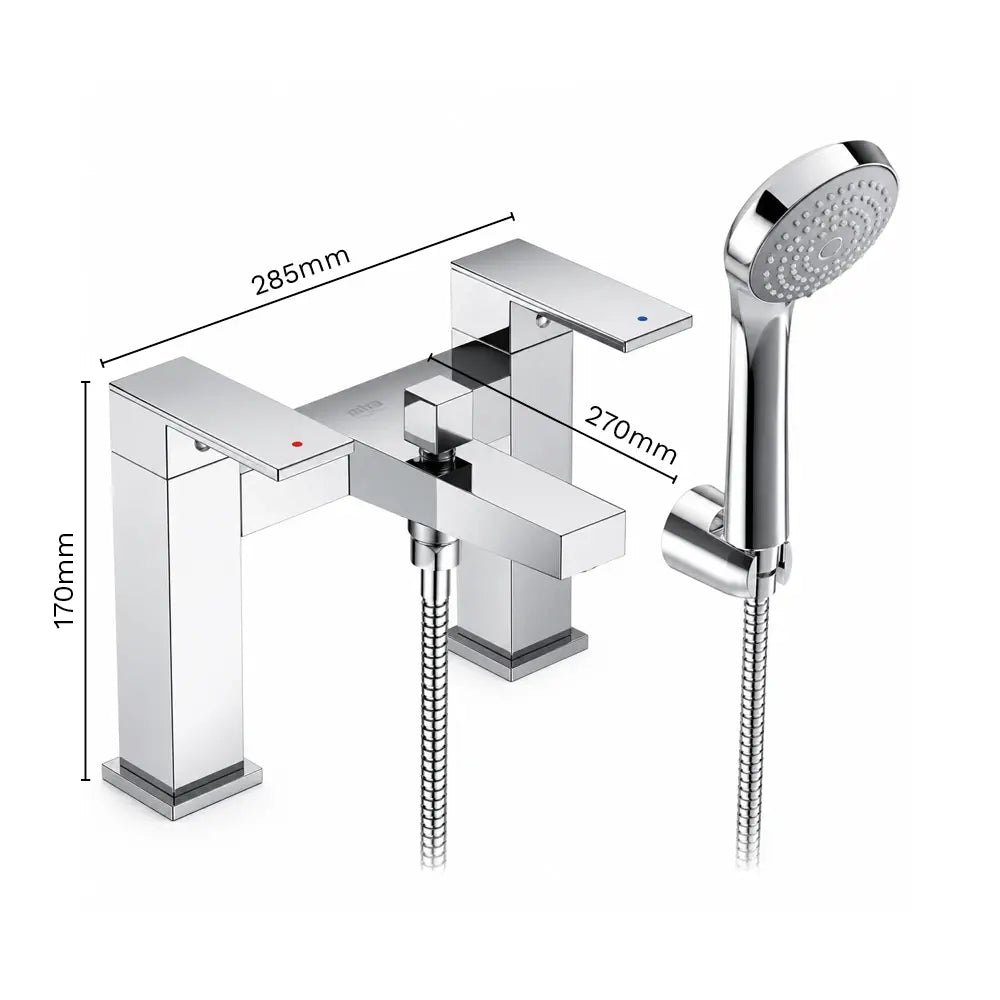 Mira Evoco Bath Shower Mixer Tap with Handset & Hose - Polished Chrome