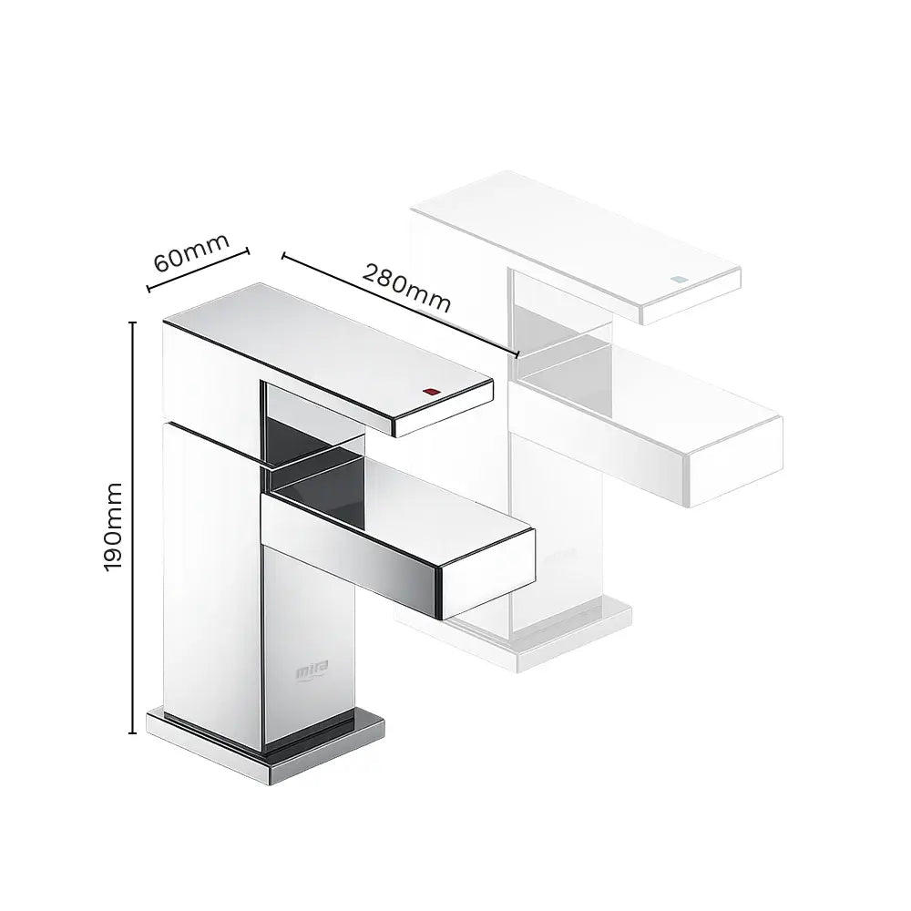 Mira Evoco Bath Pillar Taps - Polished Chrome (Pair)