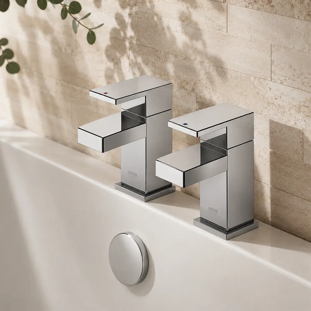 Mira Evoco Bath Pillar Taps - Polished Chrome (Pair)