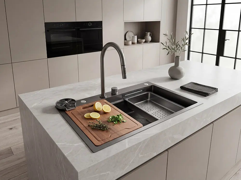 Renaflow Luxury Gunmetal Sink & Tap set