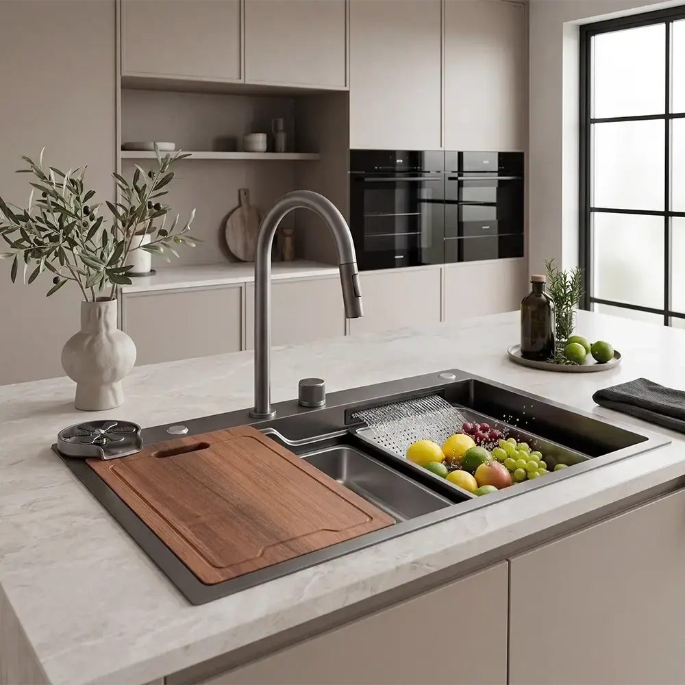 Renaflow Luxury Gunmetal Sink & Tap set