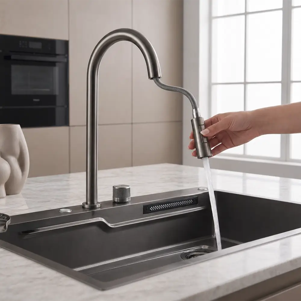 Renaflow Luxury Gunmetal Sink & Tap set